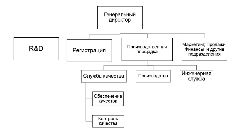 Рисунок 3. Организационная структура фармацевтической компании